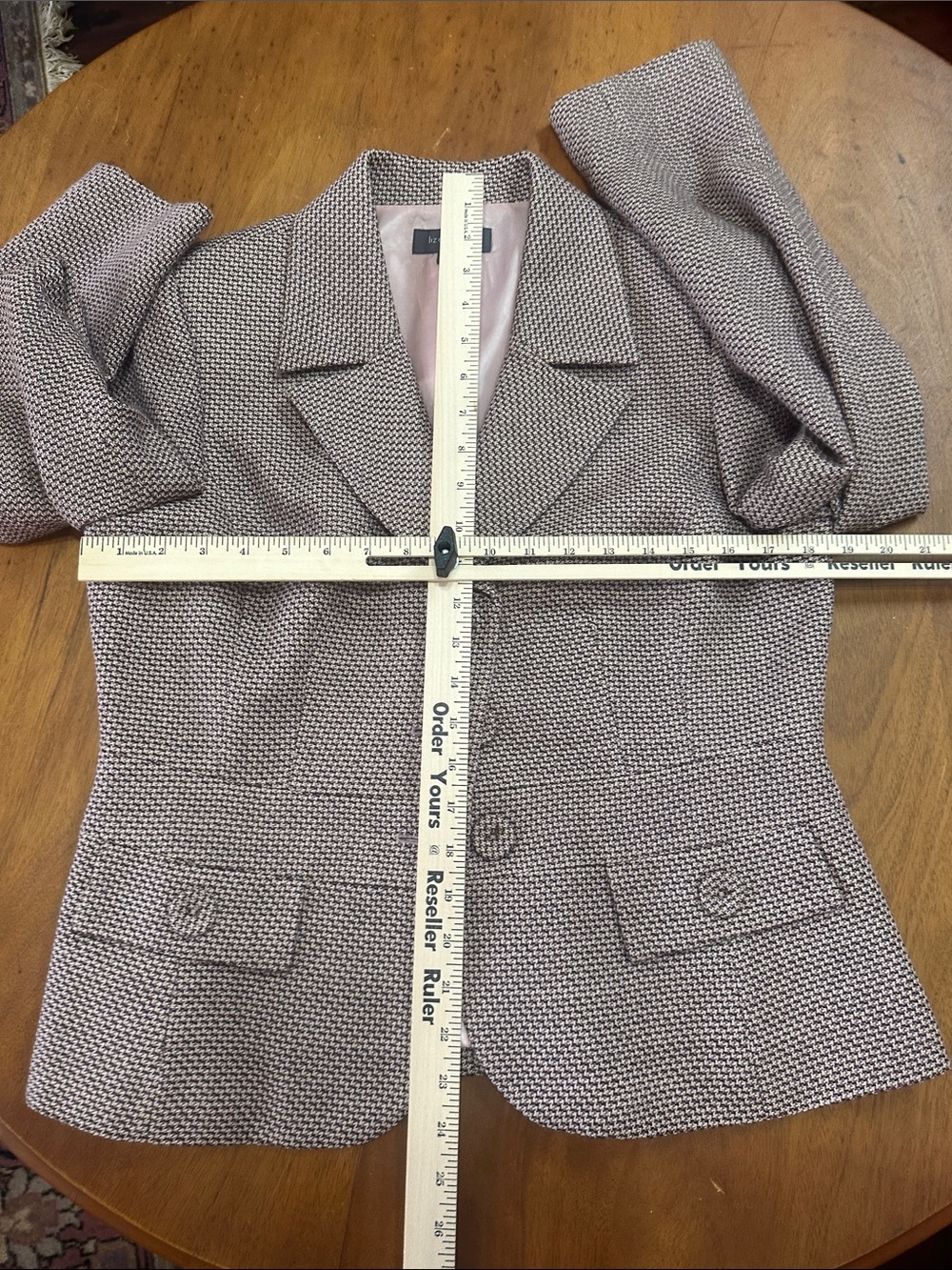 Liz Claiborne Black & White Patterned Tweed Blazer - Picture 6 of 7
